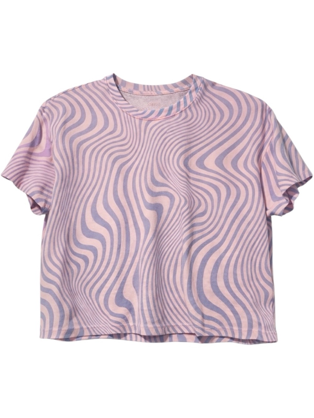 Crown & Ivy Purple Pink Swirl Crop Top Small Y2K Retro Stretch Tee